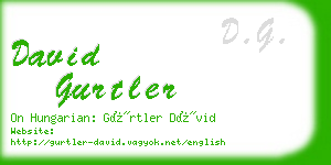 david gurtler business card